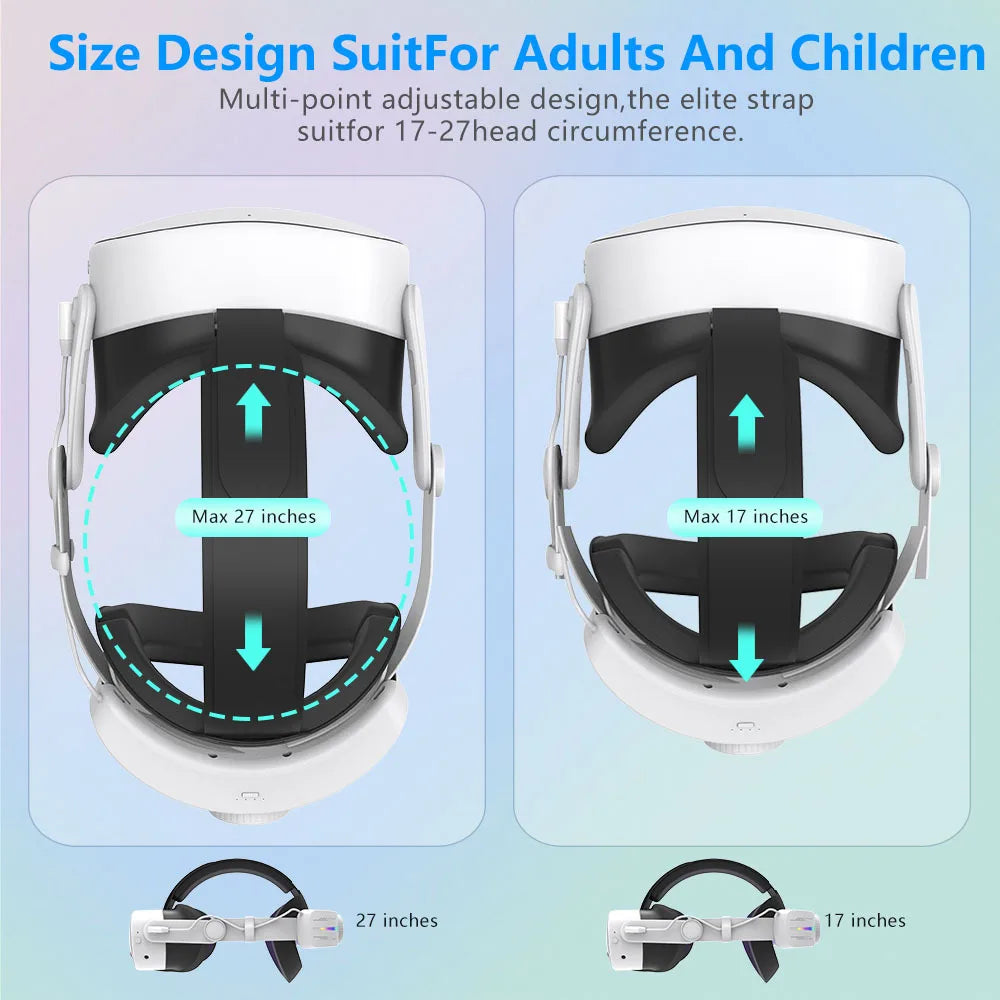 LED Head Strap for Meta Quest 3 / 3S – Adjustable Comfort Headband with RGB Lights & Enhanced Support