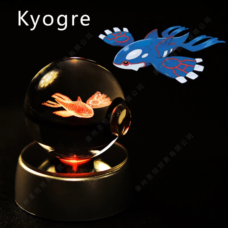 Pokemon Crystal Ball 3D Night Light - Pikachu LED Lamp with K9 Crystal Glass