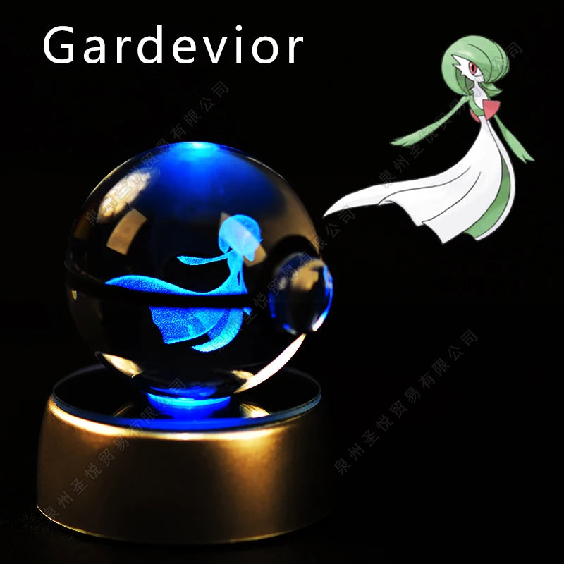 Pokemon Crystal Ball 3D Night Light - Pikachu LED Lamp with K9 Crystal Glass