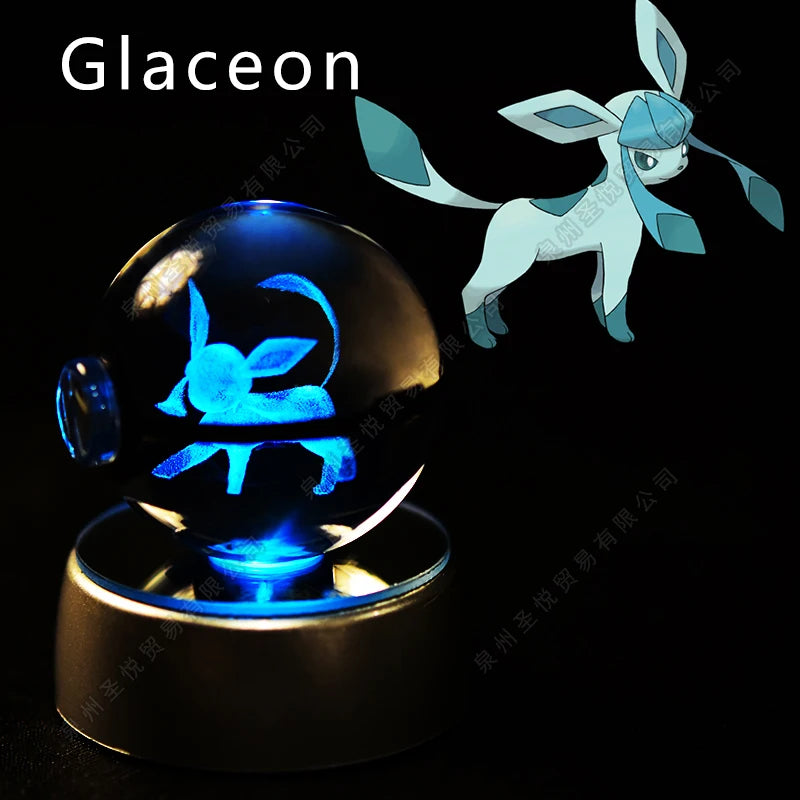 Pokemon Crystal Ball 3D Night Light - Pikachu LED Lamp with K9 Crystal Glass