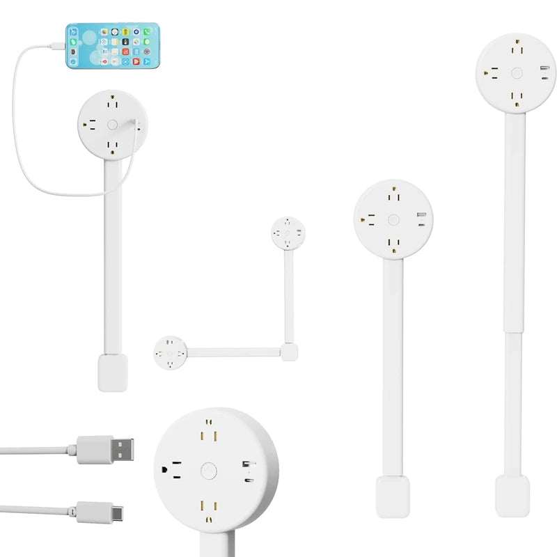 180° Rotating Wall Plug Extender | Compact Multi-Outlet Power Hub