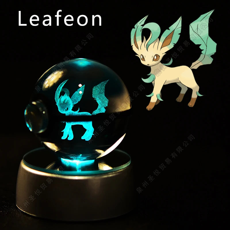 Pokemon Crystal Ball 3D Night Light - Pikachu LED Lamp with K9 Crystal Glass