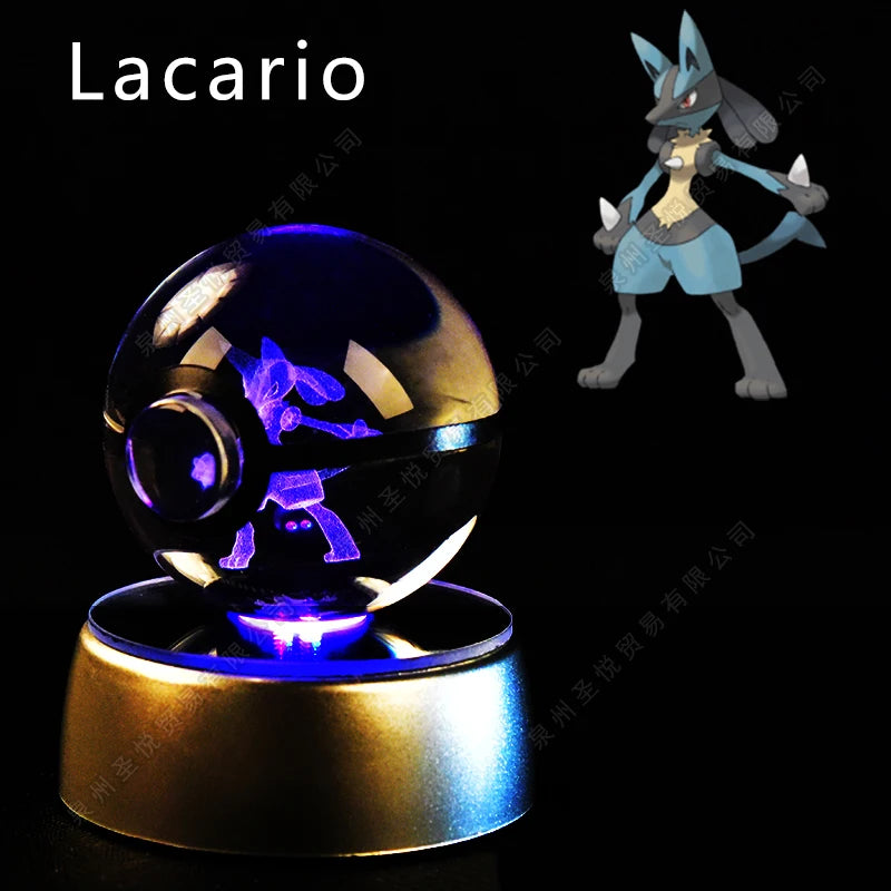 Pokemon Crystal Ball 3D Night Light - Pikachu LED Lamp with K9 Crystal Glass