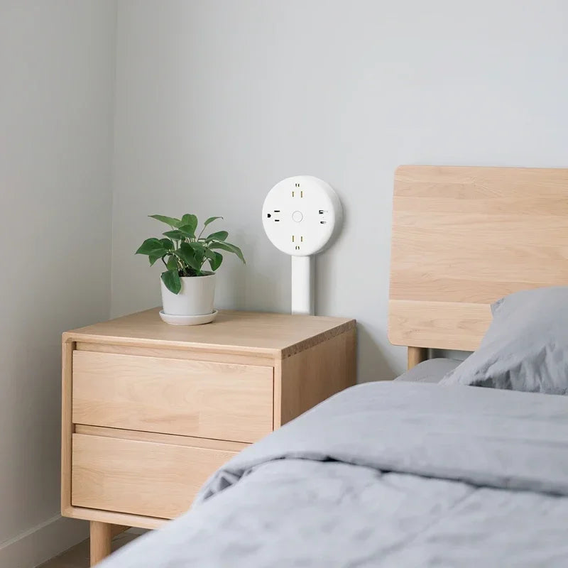 180° Rotating Wall Plug Extender | Compact Multi-Outlet Power Hub