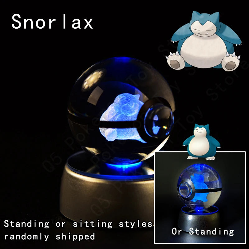 Pokemon Crystal Ball 3D Night Light - Pikachu LED Lamp with K9 Crystal Glass