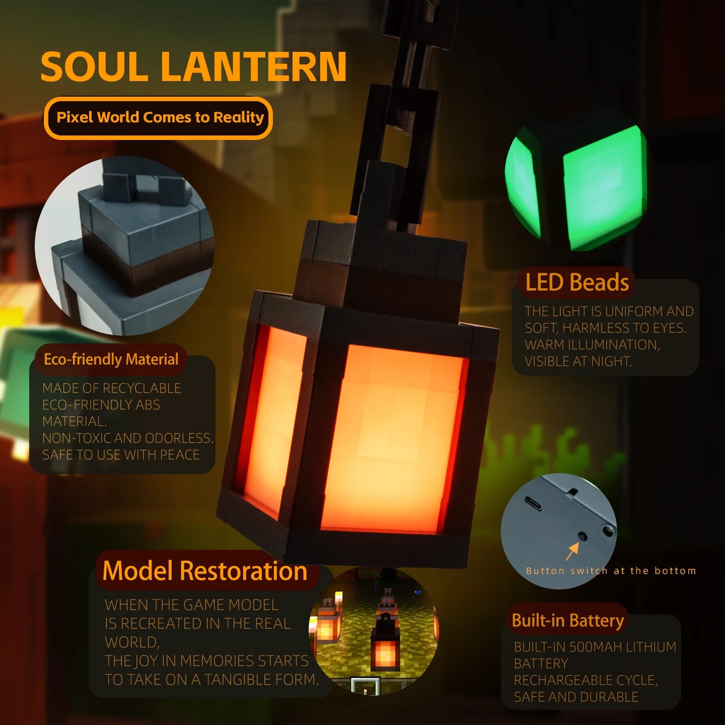 MineLamp™ – Minecraft-Inspired Pixel Lantern