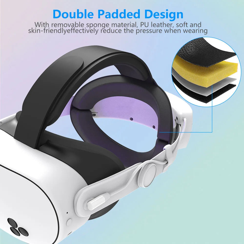 LED Head Strap for Meta Quest 3 / 3S – Adjustable Comfort Headband with RGB Lights & Enhanced Support