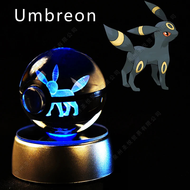 Pokemon Crystal Ball 3D Night Light - Pikachu LED Lamp with K9 Crystal Glass
