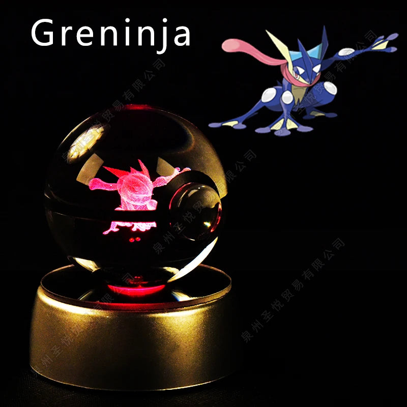 Pokemon Crystal Ball 3D Night Light - Pikachu LED Lamp with K9 Crystal Glass